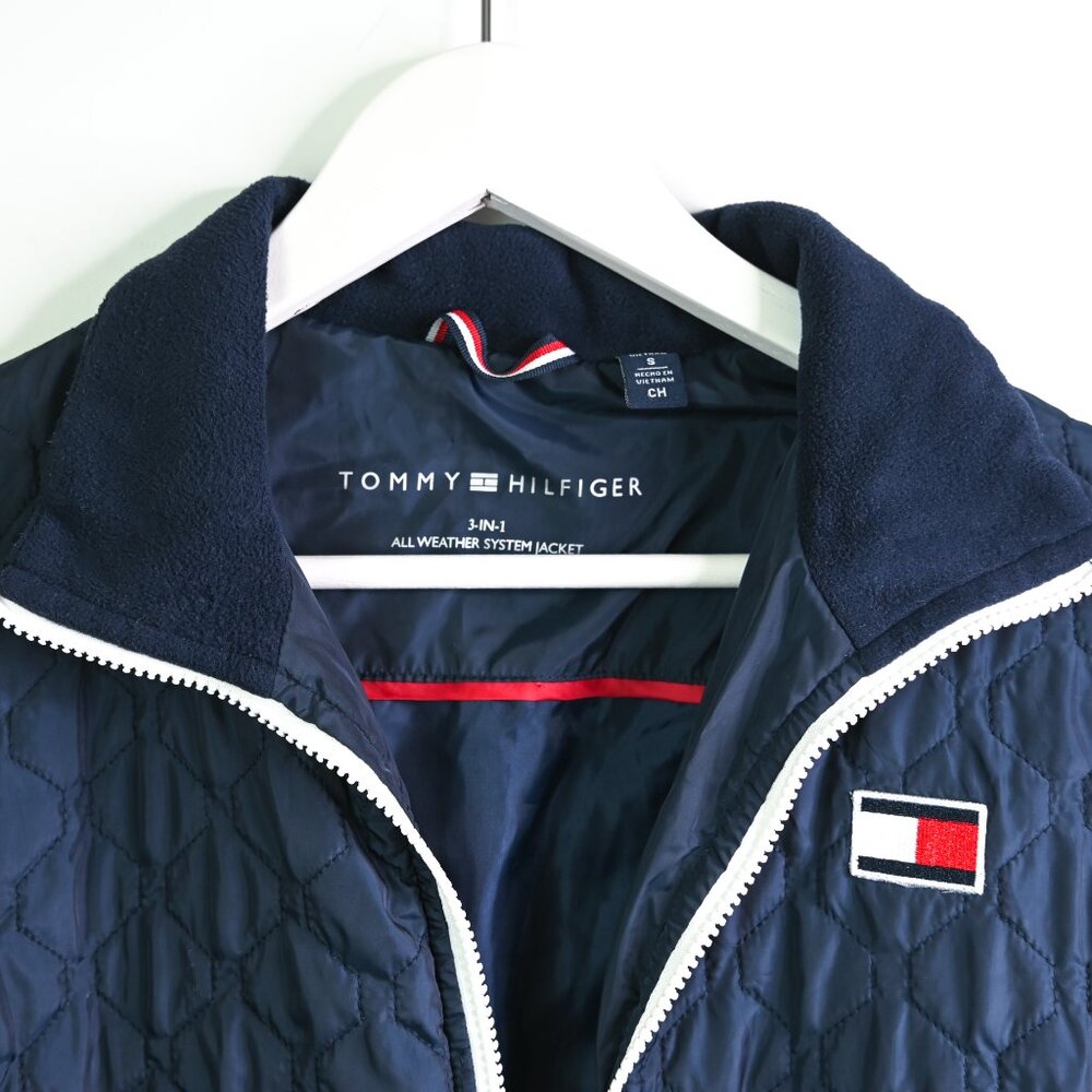 TOMMY HILFIGER Navy Quilted Puffer 3 in 1 All Weather Lightweight Jacket - Small - Picture 8 of 12
